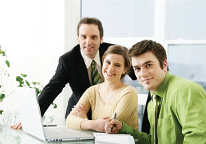 image of three people